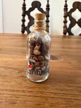 Caribbean Shell Bottle Decorative Ornament - Brown